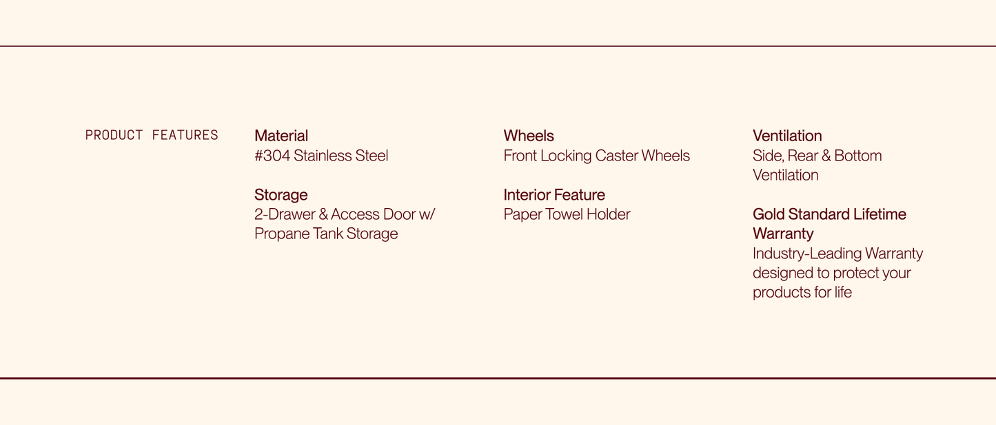SUMMERSET™ Deluxe Cart for 36" Quest Grill