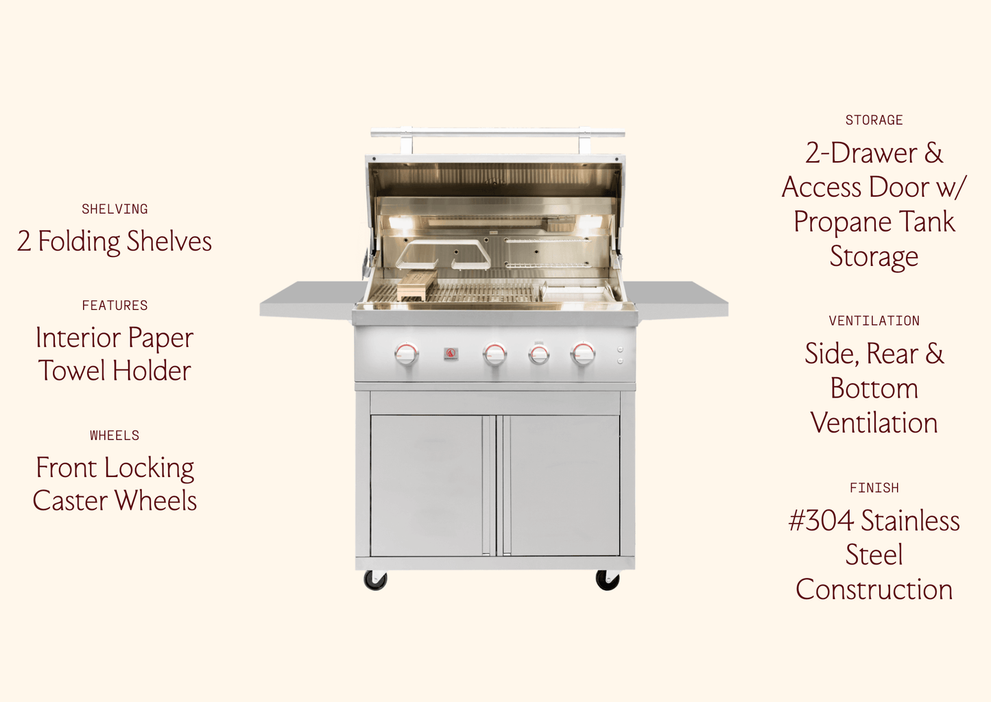 SUMMERSET™ Deluxe Cart for 36" Quest Grill