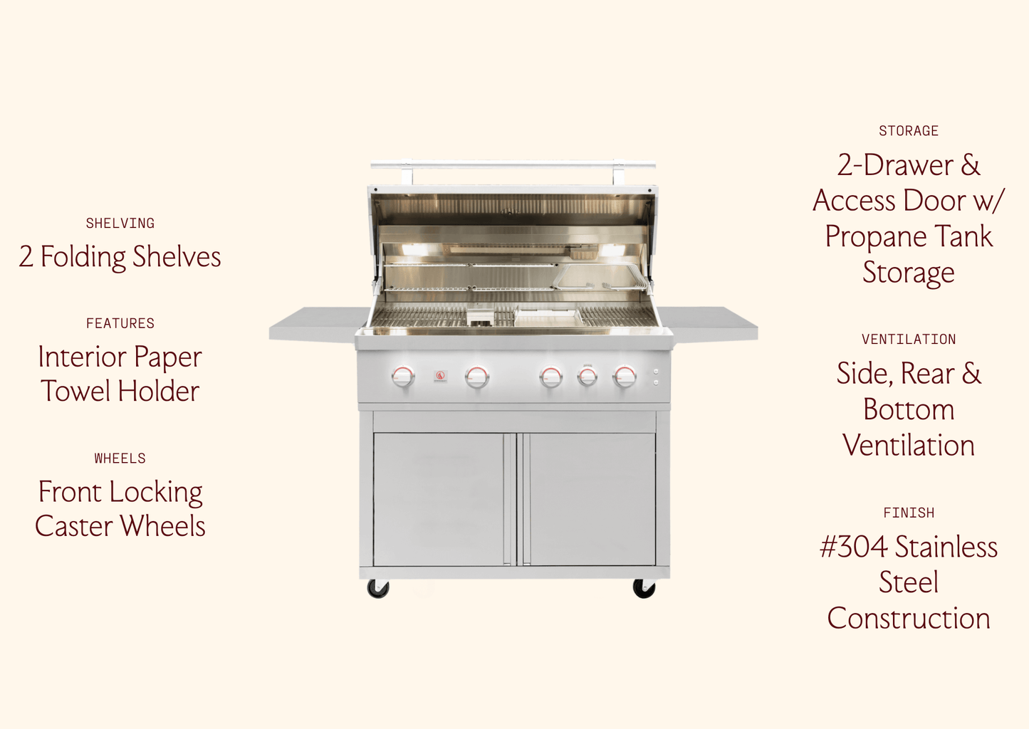 SUMMERSET™ Deluxe Cart for 42" Quest Grill