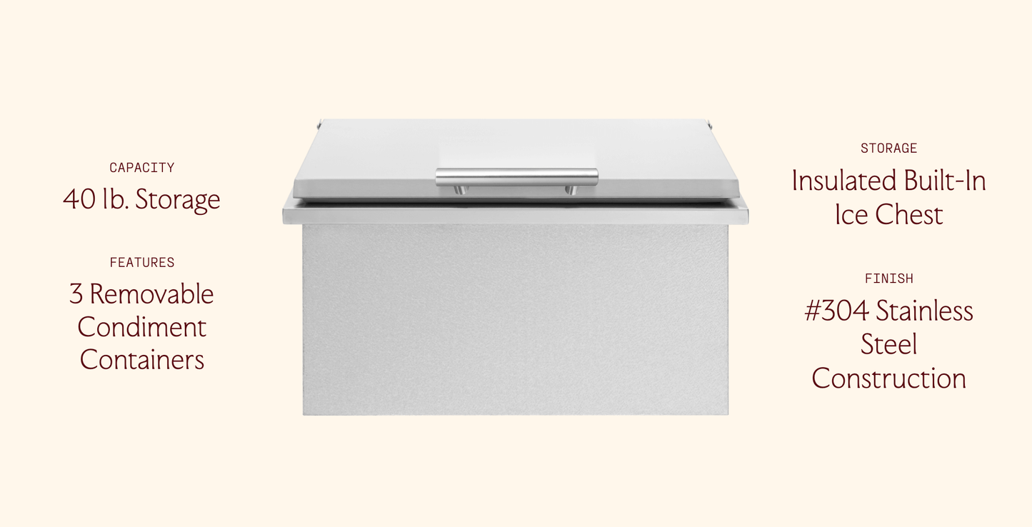 SUMMERSET™ 28" x 21″ Stainless Steel Ice Chest