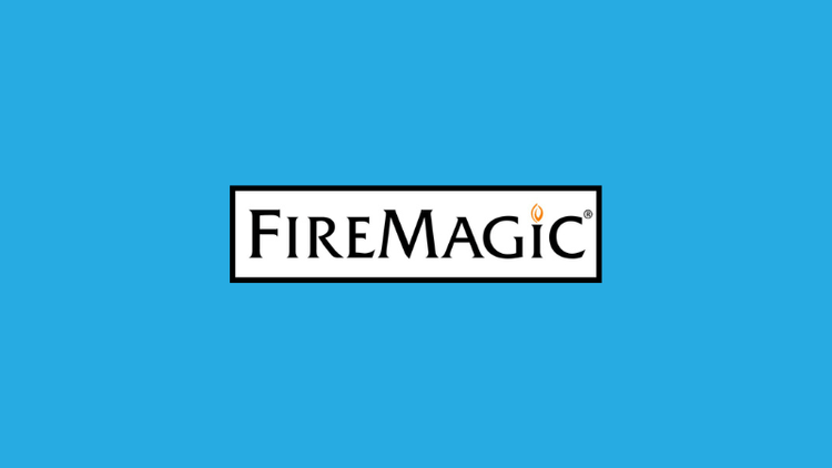 The Fire Magic® grills logo on a sky blue background
