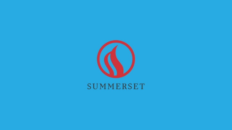 The SUMMERSET BBQ Grills logo on a sky blue background