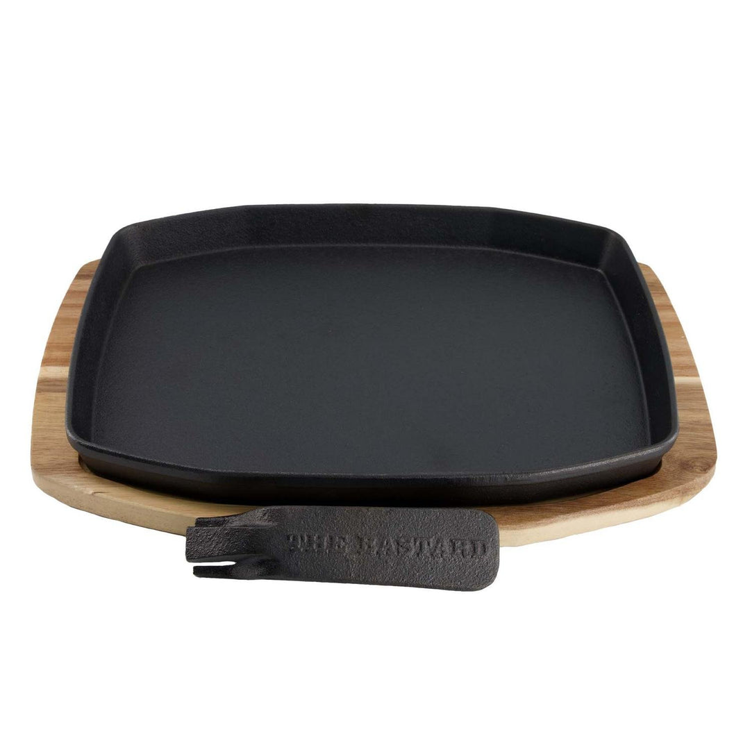 The Bastard Cast Iron Sizzling Plate & Holder