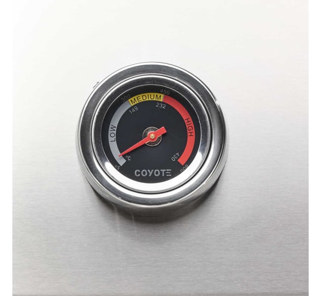 Temperature gauge detail on Coyote C-Series grill