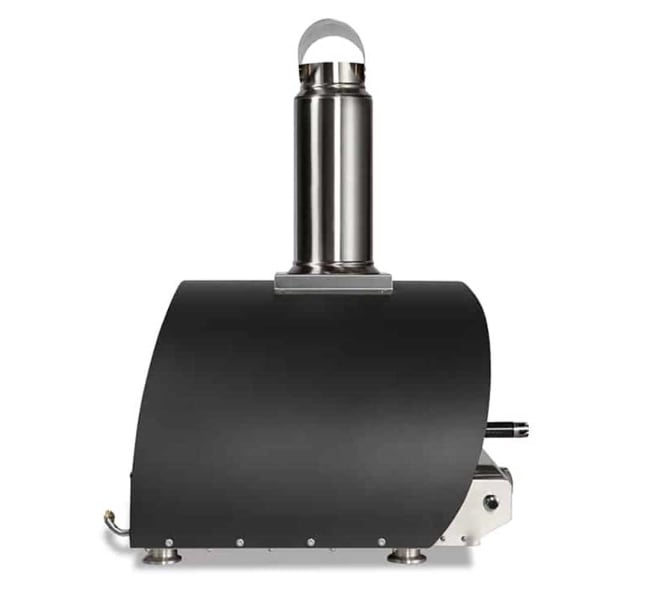 Right side view of Coyote 30-inch Hybrid Multi-Fuel Pizza Oven in Matte Black