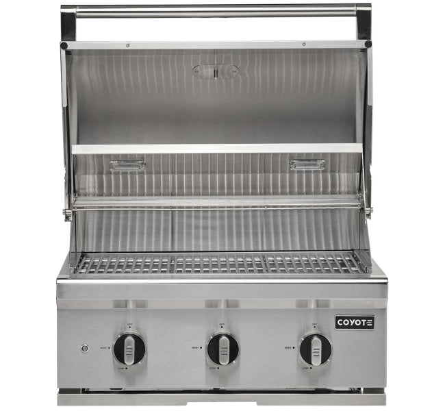 Open view of Coyote C-Series 30-inch built-in gas grill