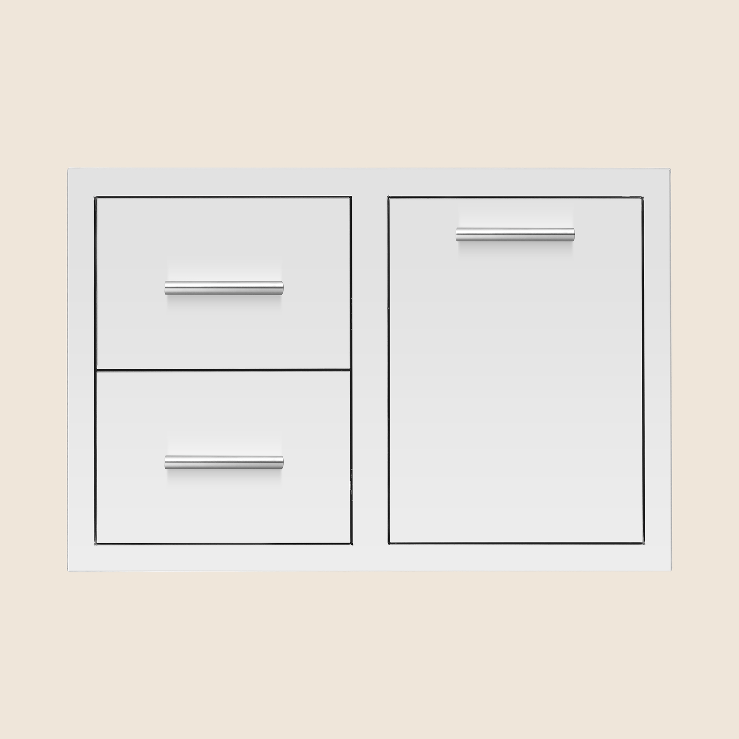 SUMMERSET™ 33" 2-Drawer & Vented Trash or Liquid Propane Tank Pull-Out Drawer Combo
