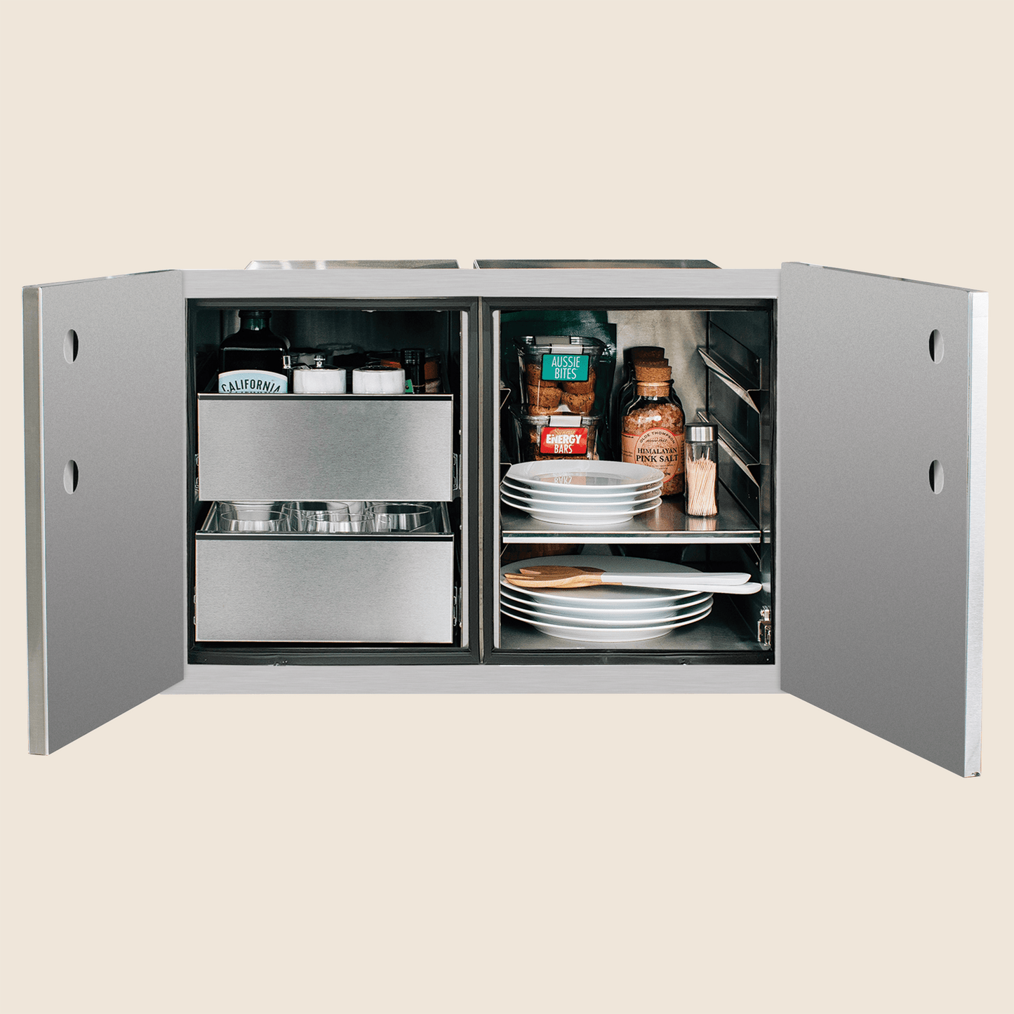 SUMMERSET™ 36" 2-Drawer Dry Storage Pantry & Enclosed Cabinet Combo
