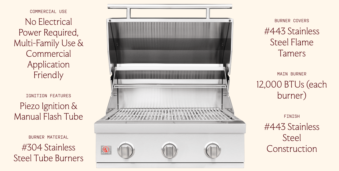 SUMMERSET™ Sizzler 25" Built-In Grill [2 Fuel Types]