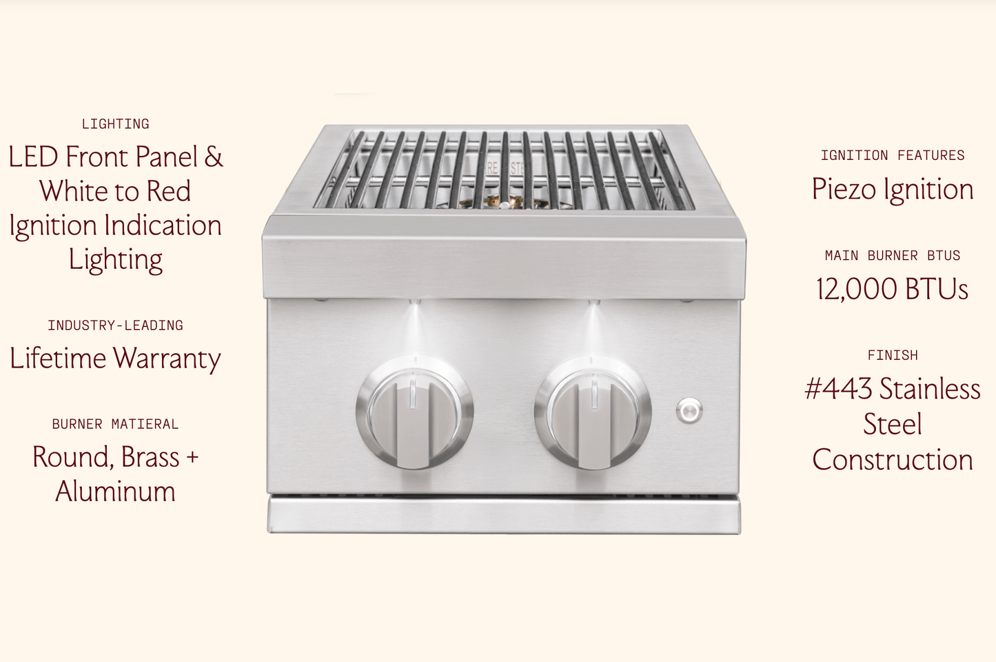 SUMMERSET™ Pro Built-In Double Side Burner [2 Fuel Types]