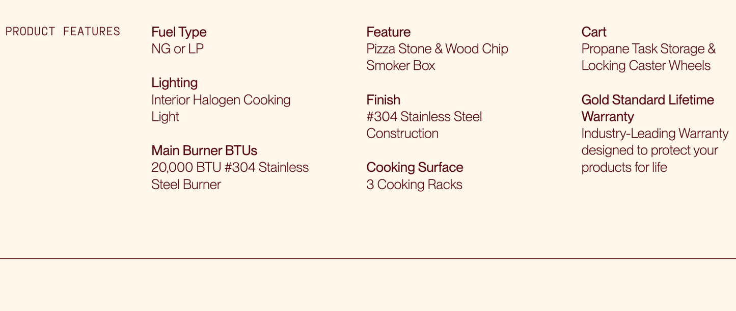 SUMMERSET™ Outdoor Freestanding Gas Pizza Oven [NG or LP]
