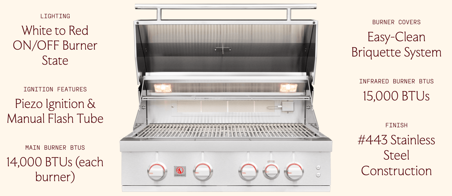 SUMMERSET™ Sizzler Pro 32" Built-In Grill [2 Fuel Types]