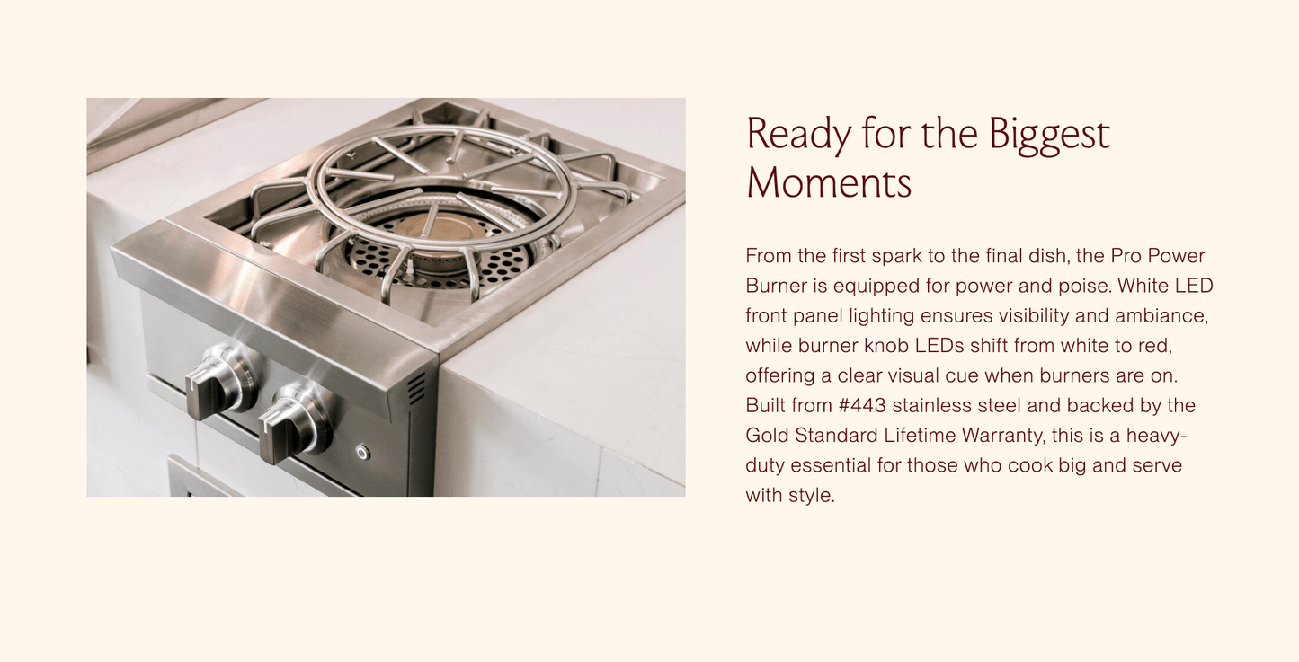 SUMMERSET™ Pro 15" Built-In Power Burner [2 Fuel Types]
