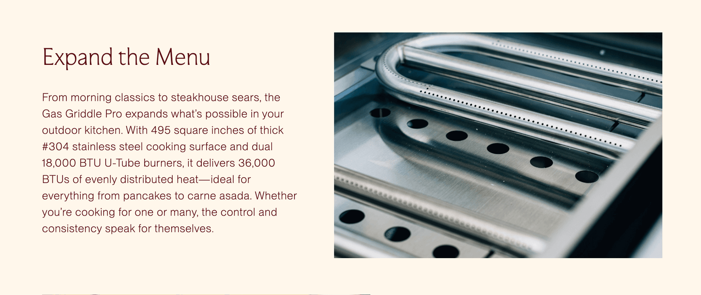 SUMMERSET™ 30" Built-In Griddle Pro [2 Fuel Types]