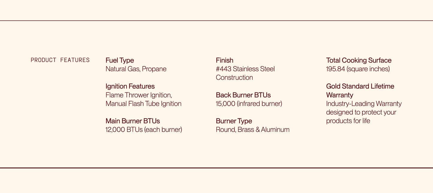 SUMMERSET™ Built-In Double Side Burner [2 Fuel Types]