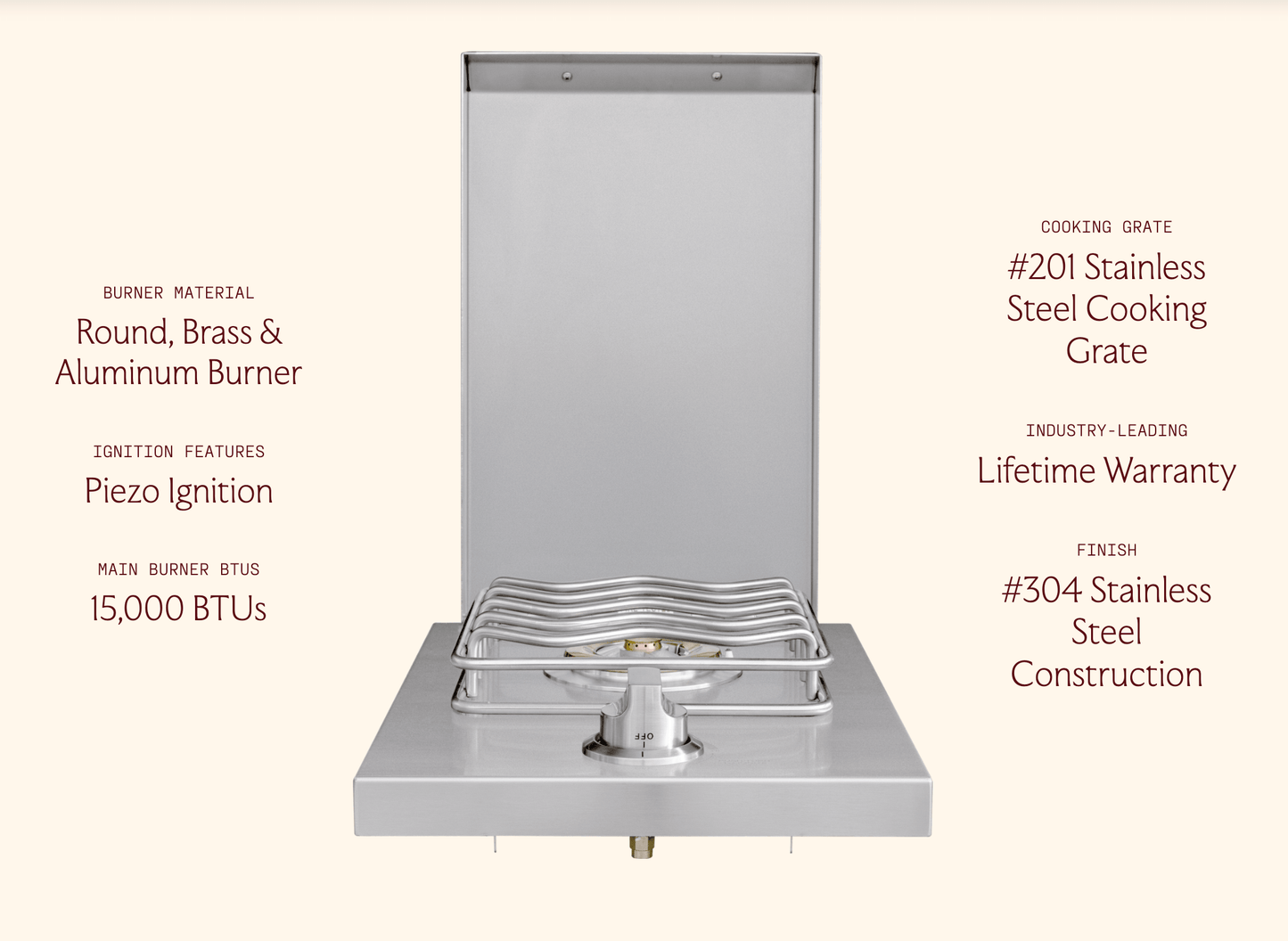 SUMMERSET™ Built-In Single Side Burner [2 Fuel Types]