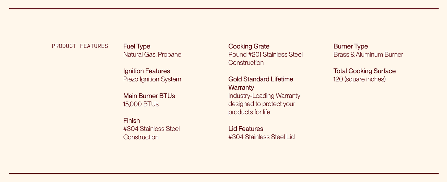 SUMMERSET™ Built-In Single Side Burner [2 Fuel Types]