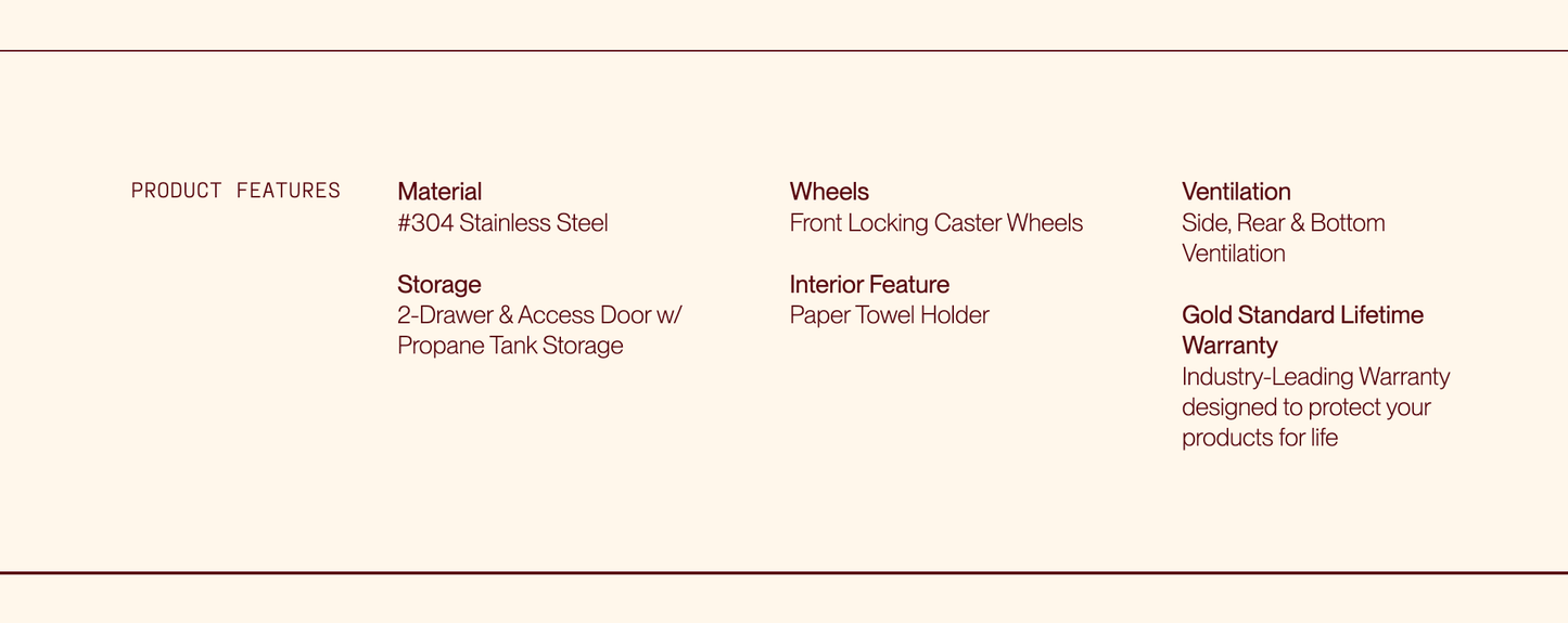 SUMMERSET™ Deluxe Cart for 42" Quest Grill