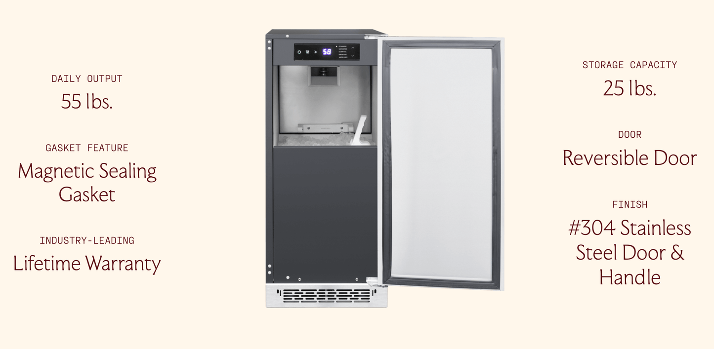 SUMMERSET™ 15″ 55 Lb. Outdoor Nugget Ice Maker