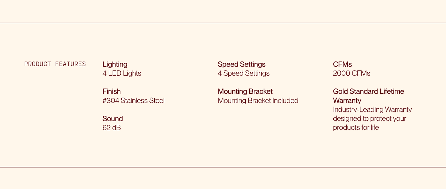 SUMMERSET™ 42″ Outdoor Vent Hood