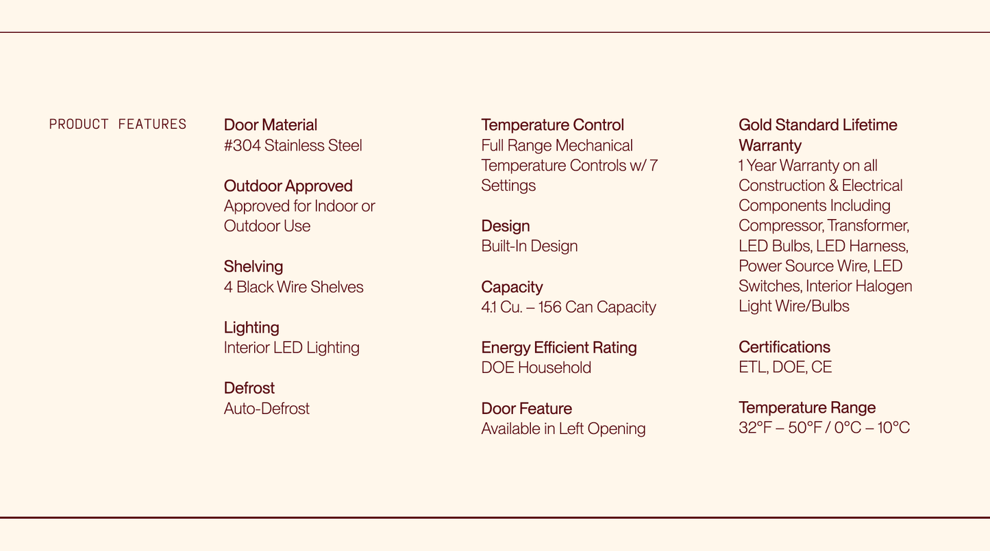 SUMMERSET™ 22″ 4.1 Cu. Ft. Outdoor Compact Refrigerator