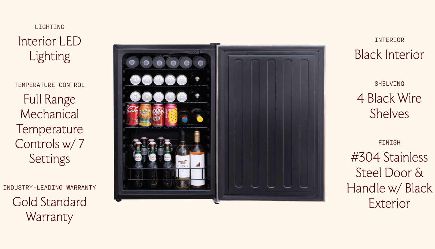 SUMMERSET™ 22″ 4.1 Cu. Ft. Outdoor Compact Refrigerator with Stainless Steel Door & Handle