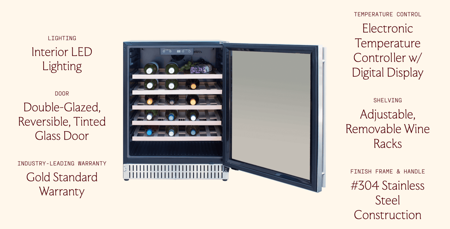 SUMMERSET™ 24″ 5.3 Cu. Ft. Outdoor Single-Zone Wine Cooler