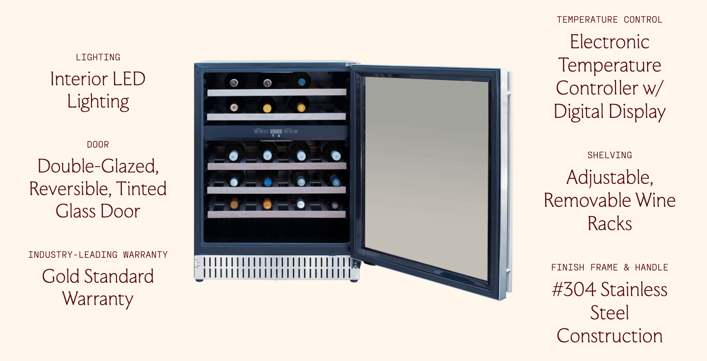 SUMMERSET™ 24″ 5.3 Cu. Ft. Outdoor Dual-Zone Wine Cooler