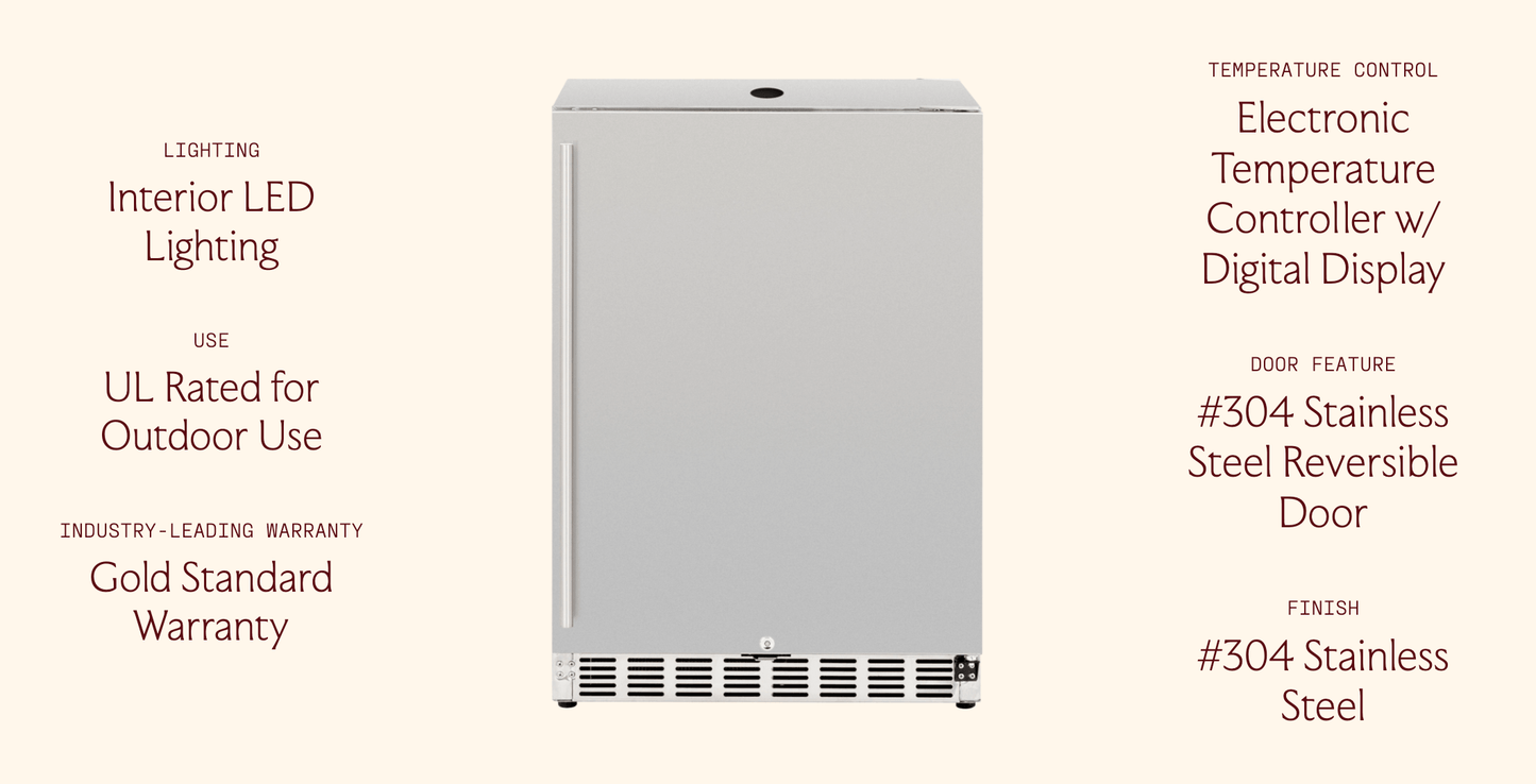 SUMMERSET™ 24″ 6.6 Cu. Ft. Deluxe Outdoor Kegerator [No Tap]
