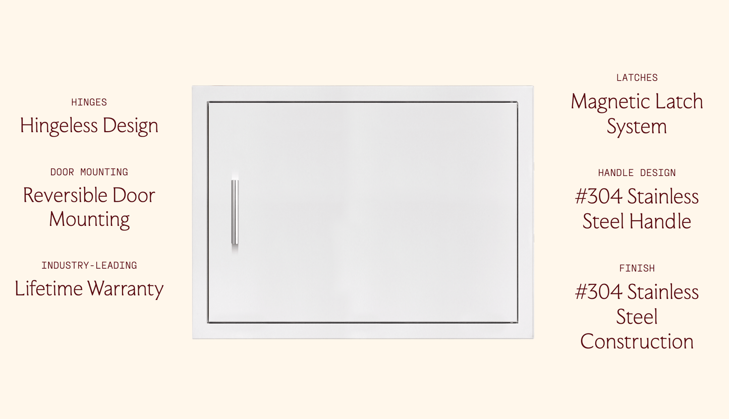 SUMMERSET™ 27″ x 20″ Horizontal Access Door with Hidden Hinge [Reversible]