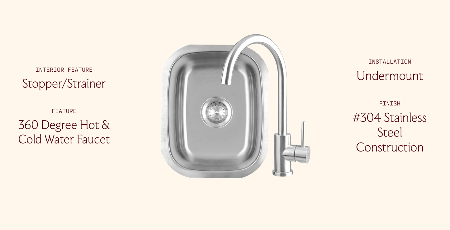 SUMMERSET™ 19″ x 15″ Undermount Sink