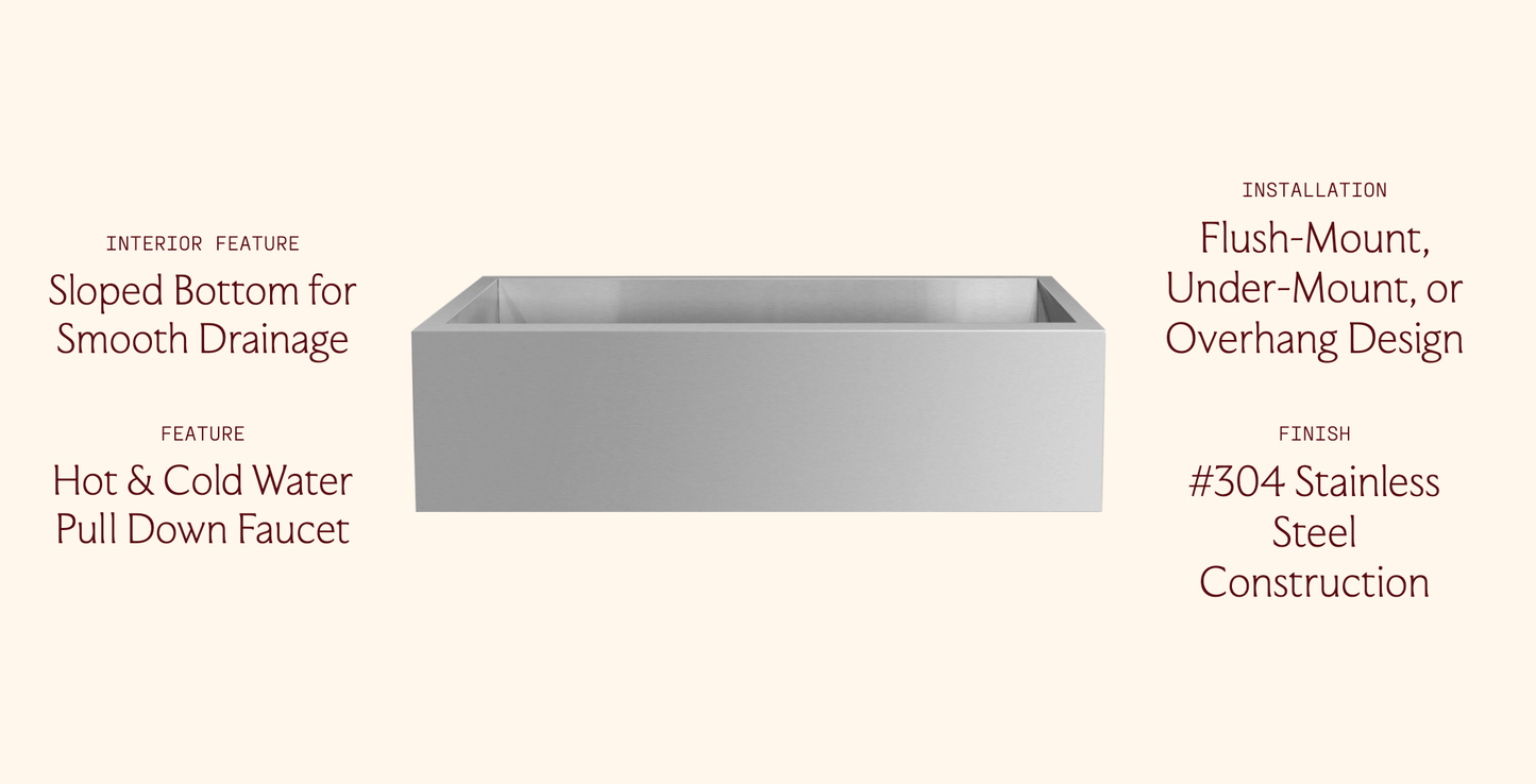 SUMMERSET™ 32″ Farmhouse Sink Package