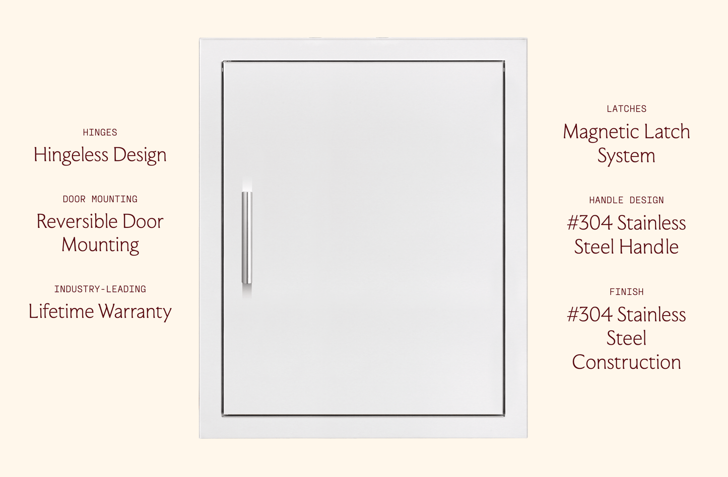 SUMMERSET™ 18" x 22" Vertical Access Door with Hidden Hinge [Reversible]