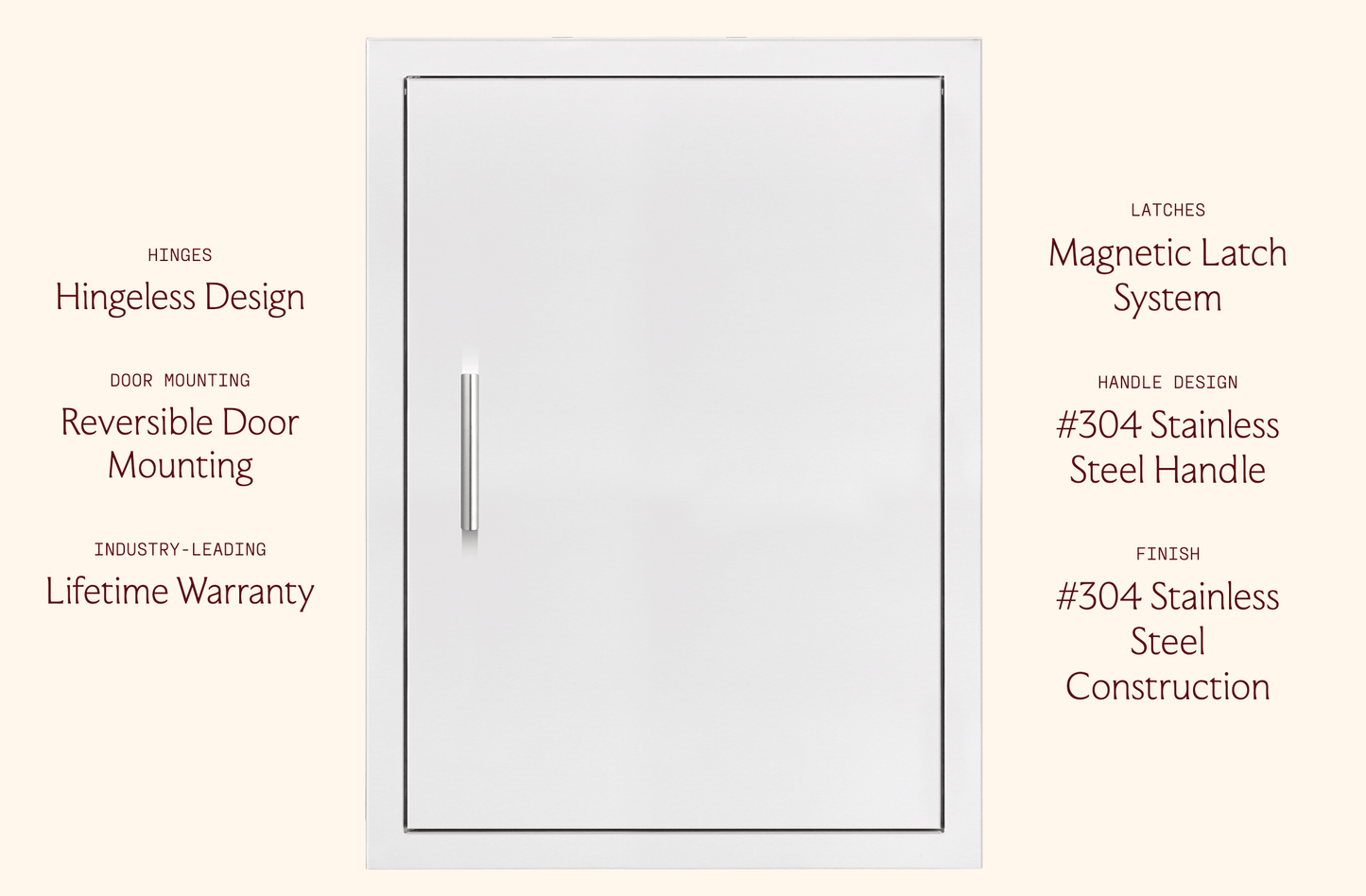 SUMMERSET™ 20" x 27" Vertical Access Door with Hidden Hinge [Reversible]