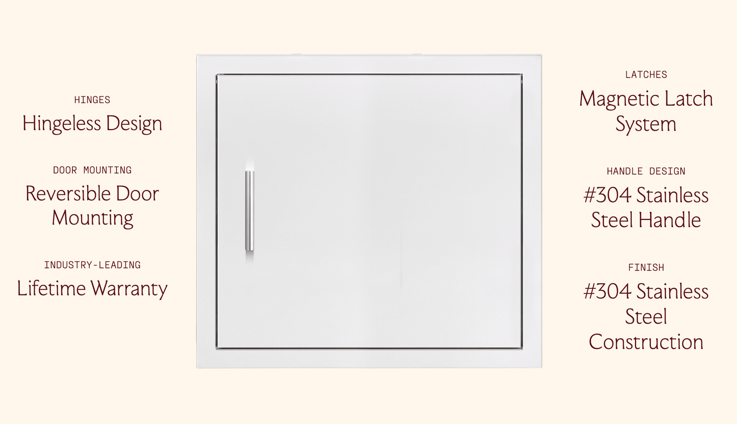 SUMMERSET™ 22″ x 20″ Horizontal Access Door with Hidden Hinge [Reversible]