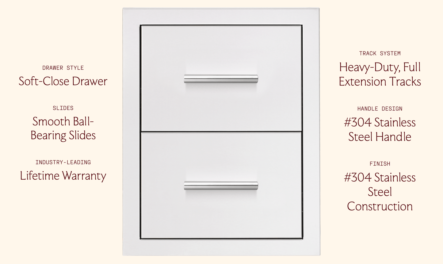 SUMMERSET™ 17″ Double Drawer