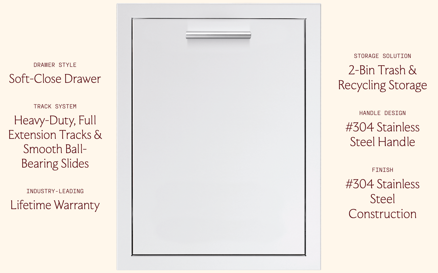 SUMMERSET™ 20″ 2-Bin Trash/Recycling Drawer