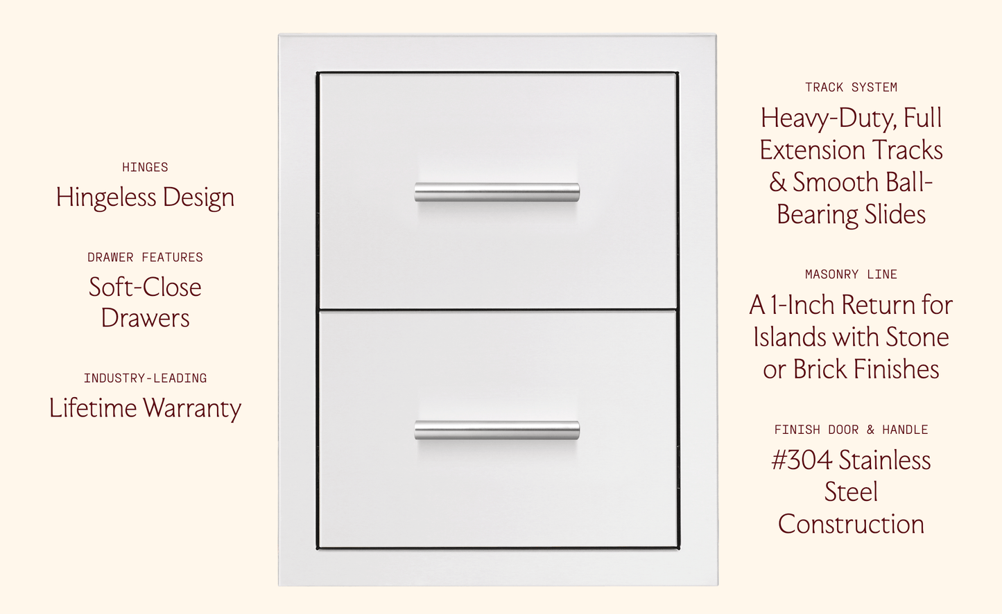 SUMMERSET™ 17" Double Drawer with Masonry Frame