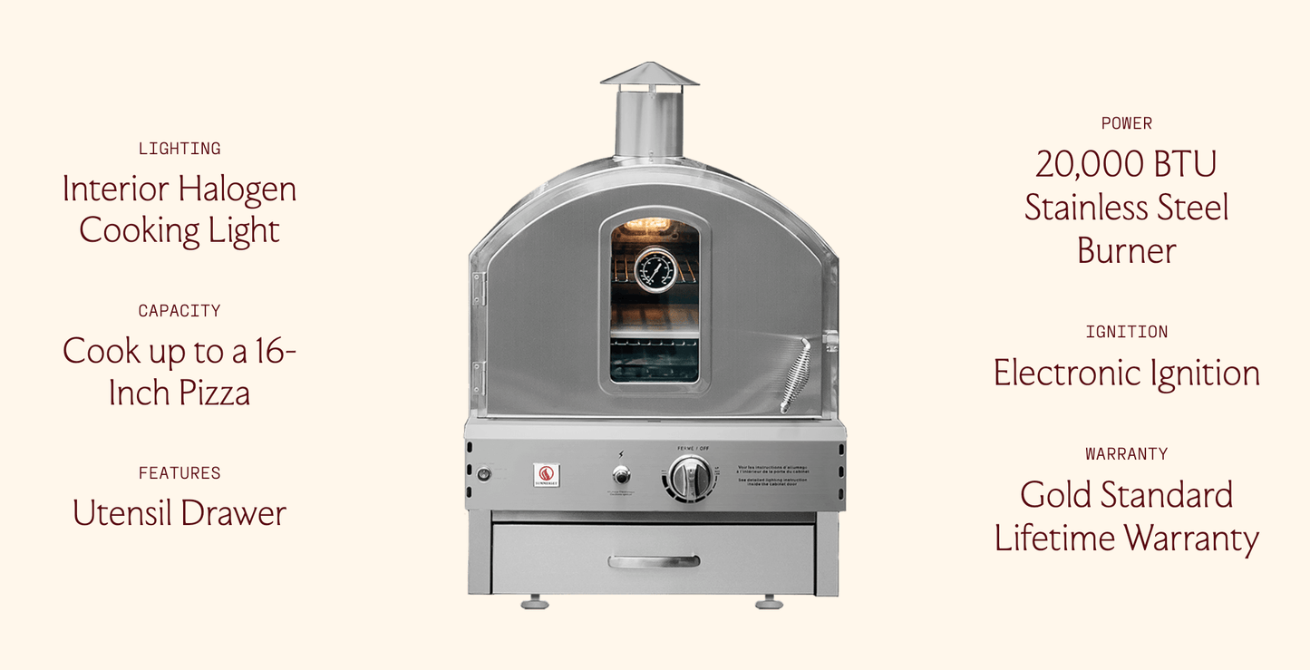 SUMMERSET™ Outdoor Countertop/Built-In Gas Pizza Oven [NG or LP]