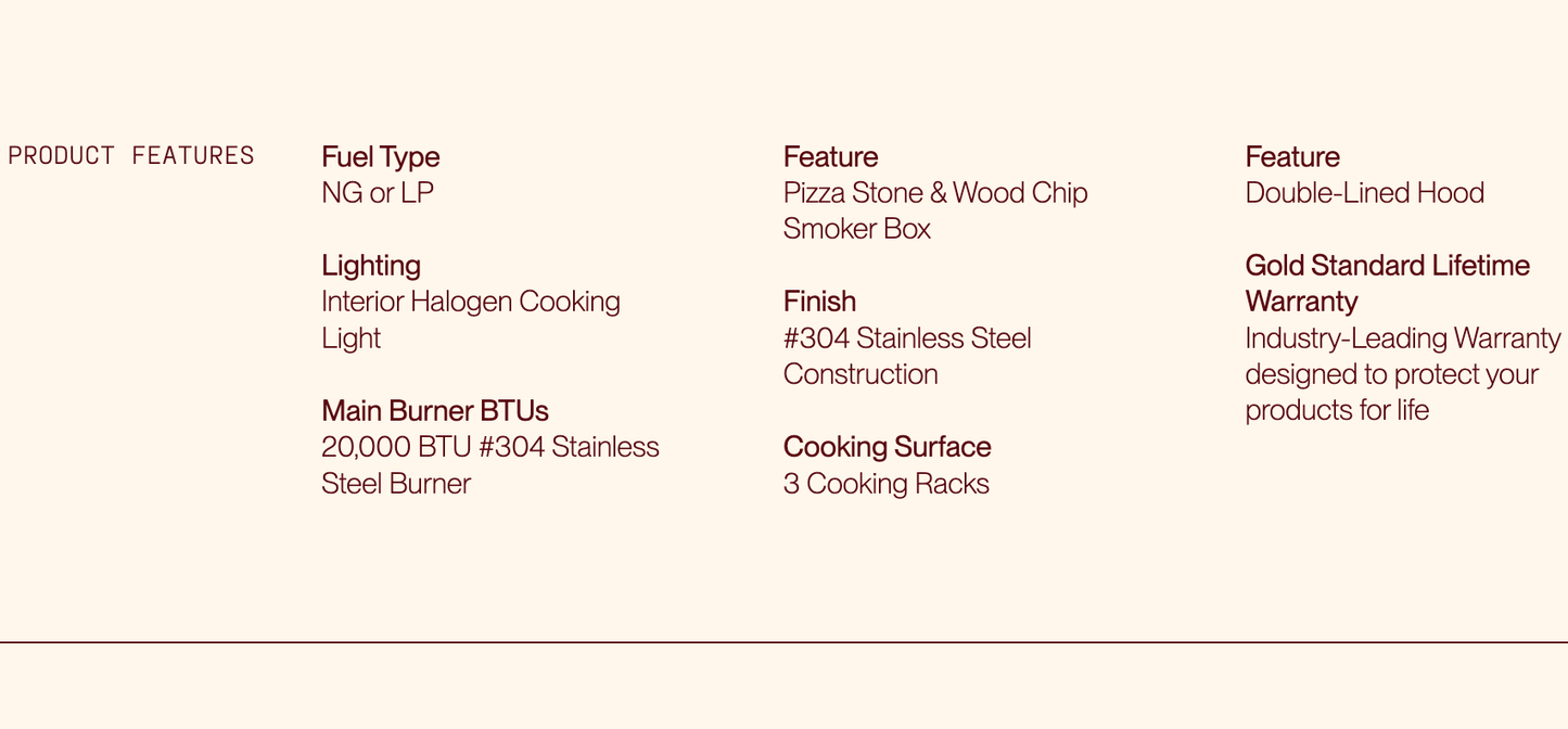 SUMMERSET™ Outdoor Countertop/Built-In Gas Pizza Oven [NG or LP]