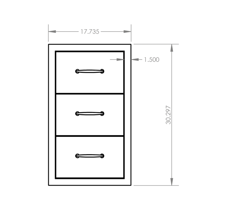 SUMMERSET™ 17″ Vertical 2-Drawer & Paper Towel Holder Combo