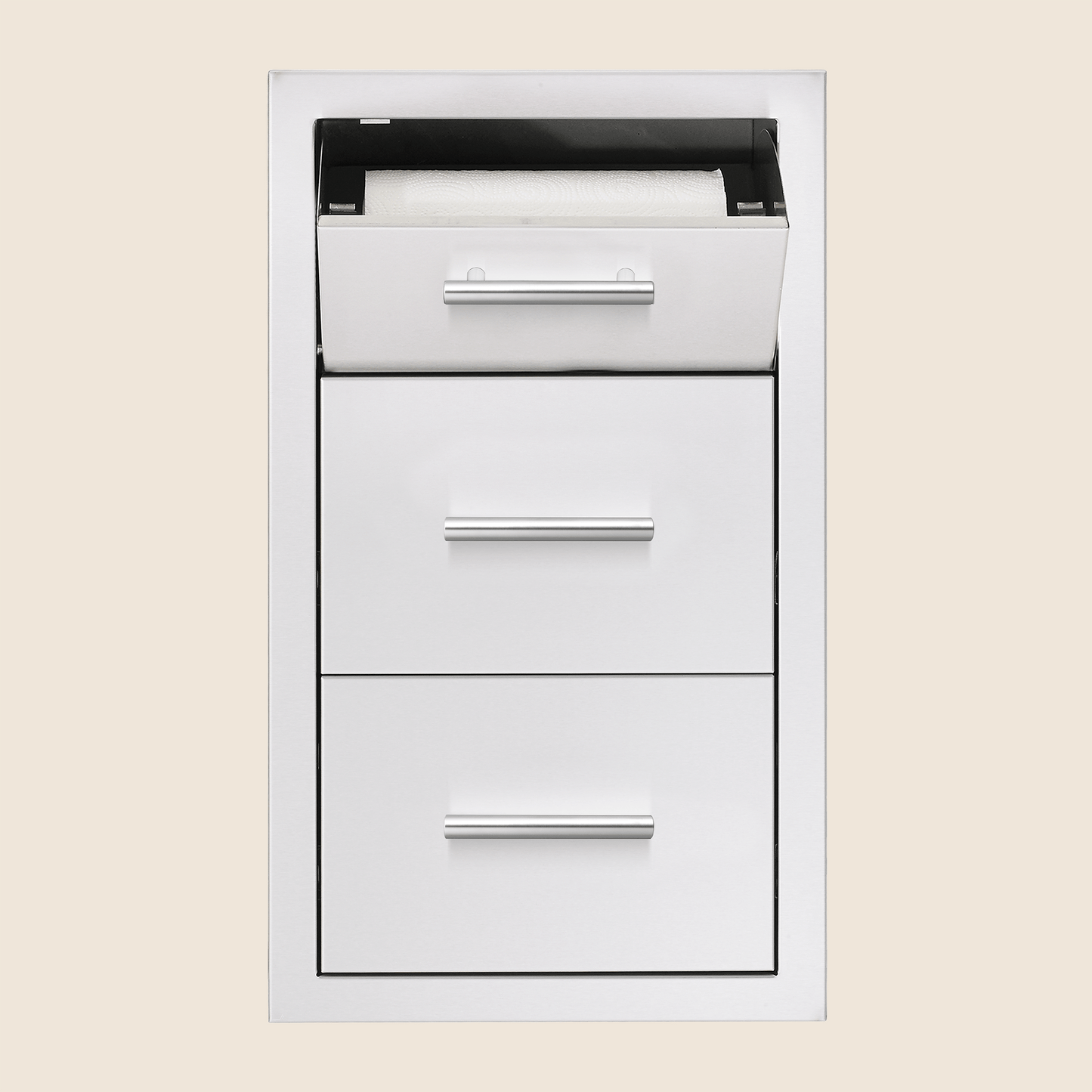 SUMMERSET™ 17″ Vertical 2-Drawer & Paper Towel Holder Combo with Masonry Frame