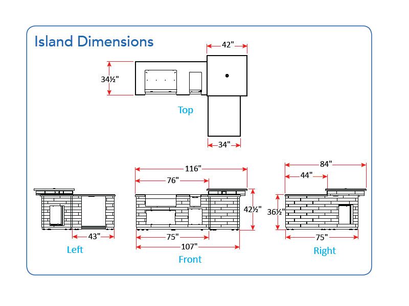 Fire Magic® L-Shaped GFRC Prefab BBQ Island System w/ Fridge Cutout [CLOSEOUT SALE]