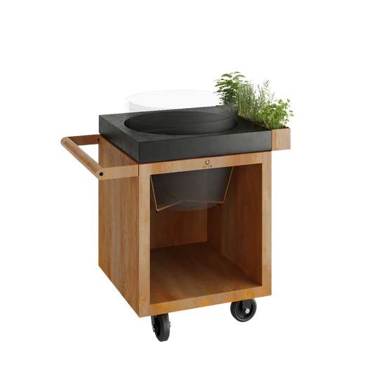 OFYR® Kamado Table 65 PRO Concrete BGE - 2 Color Options — Main Image with transparent background
