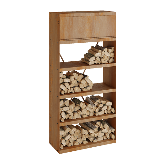 OFYR® Wood Storage Corten 100 - 2 Color Options — Main Image with transparent background