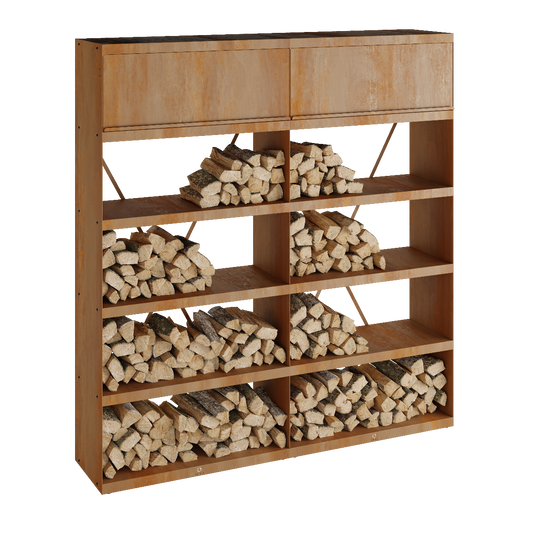 OFYR® Wood Storage Corten 200 - 2 Color Options — Main Image with transparent background